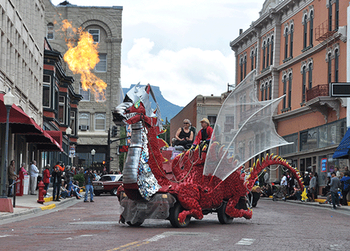 “Spike the Big Red Dragon” by Gail & Charlie Holthausen. Photo by Michelle Goodall.